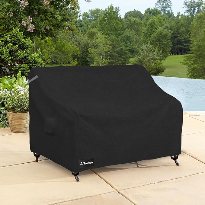 ANartcle 3-Seater Patio Sofa Cover,85W x 37D x 35H Inches Outdoor Couch Cover,100% Waterproof Heavy Duty Patio Sofa Covers,Patio Furniture Covers,Black