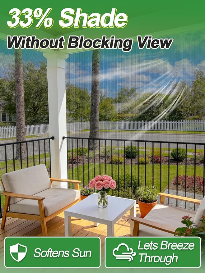 10x12ft PP Nanocomposite Garden Netting - Keep Bugs Out, Mosquito Net for Patio, Bird Barrier Mesh Screen for Balconies Outdoor Plants Vegetables Raised Beds, 33% Shade Rating