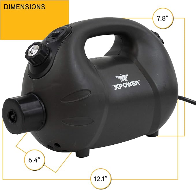 XPOWER F-8 ULV Cold Fogger, Mist Blower, and Sprayer for Cleaning, Disinfecting, Pest Control and Odor Elimination, 20+ Ft. Spray Distance, 0.8 L Tank Capacity