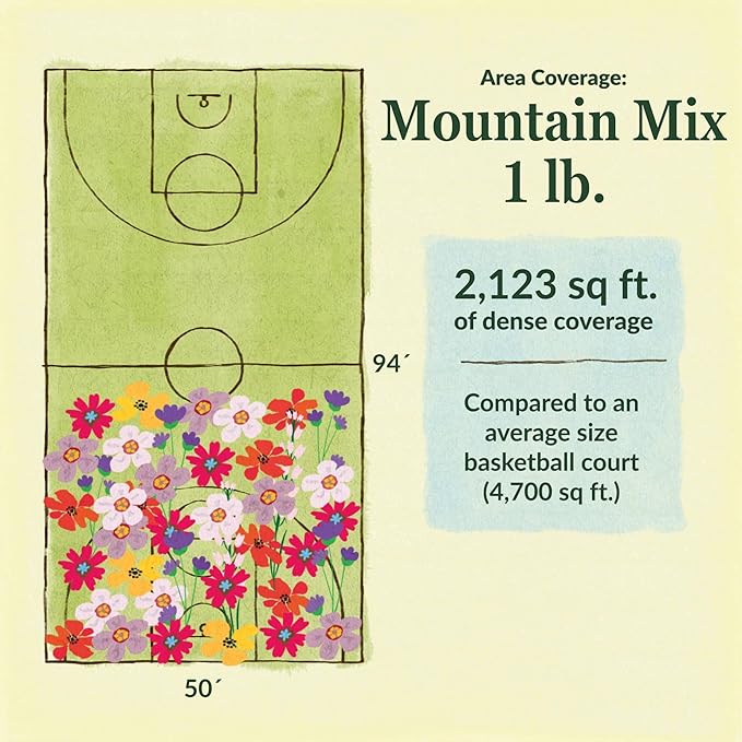 Ferry-Morse Wildflower Seeds - Rocky Mountain Mix, Non-GMO, Cut Flower Mix - 1 lb