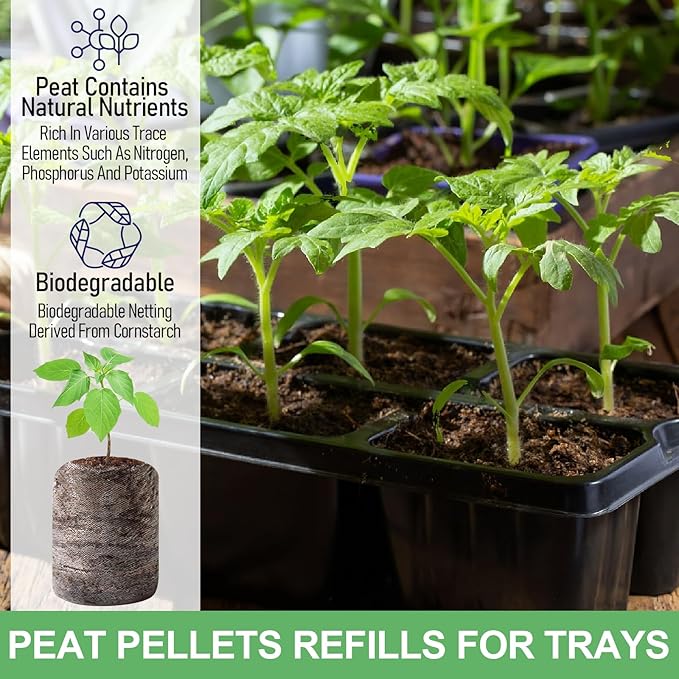 Legigo 100 Pcs 50mm Seed Starter Peat Pellets for Seedlings- Compressed Seed Starter Pods Seed Starting Pellets Plugs Soil Peat Pods for Starting Seeds, Garden Planting Herb Flower Vegetables