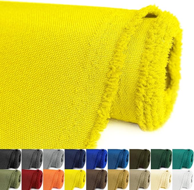 Waterproof Canvas Fabric by The Yard 58inch 600D Upholstery Material Polyester Fabric Outdoor Water Resistant Fabric for Sewing Chair Patio Cushion Purse Bag Interior, 15 Yard Yellow
