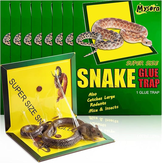 8 Pack 16" x 10" Large Snake Glue Traps with Enhanced Stickiness, Snake Rat Sticky Trap Pad Board for Indoor Outside, Mouse Mice Catcher