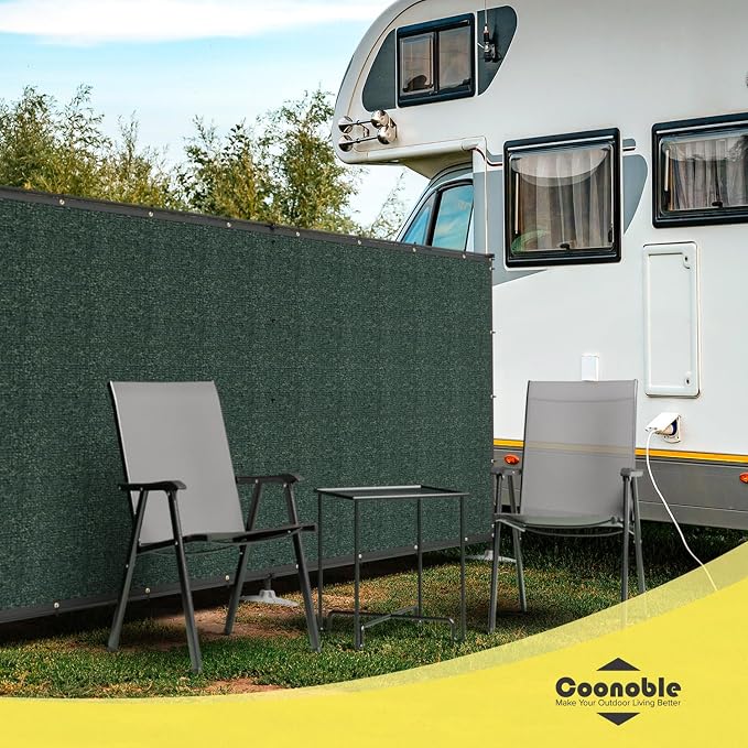 5' x 48' Green Outdoor Privacy Screen Freestanding 240 GSM Privacy Fence Panels for Outside, Pool Fences with Poles, Backyard Temporary Fencing, Privacy Wall Ground Pole Fence
