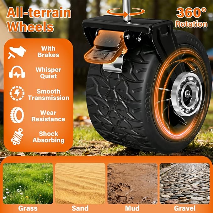 Extra-Large Heavy-Duty Wagons carts Foldable with 600-lbs Capacity & Giant 4" All-Terrain Tank Wheels – Ideal for Beach, Camping, Grocery Hauling and Outdoor Adventures