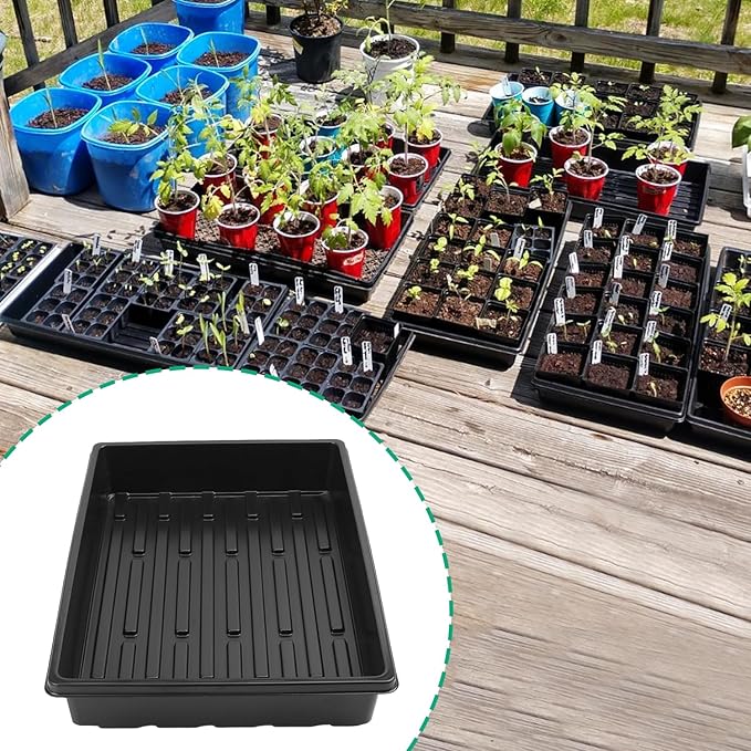 14 Pack Seed Starter Trays 15.3 x 11.4 inches Microgreens Growing Trays with Bottom for Germination, Hydroponic & Sprouting Plant Trays for Garden, Wheatgrass