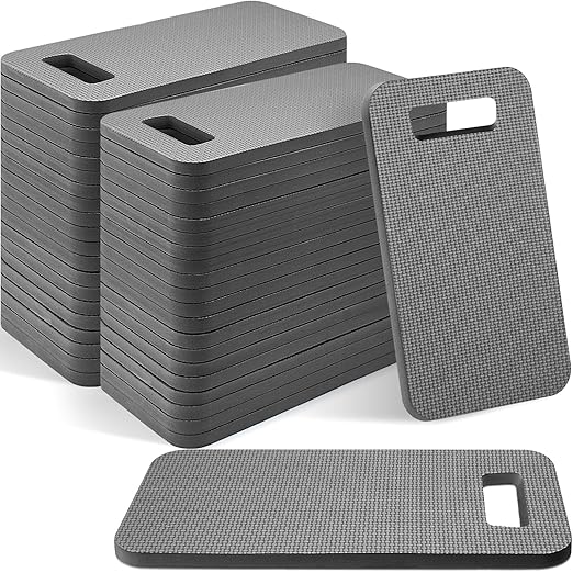 Riakrum 40 Pcs Garden Kneeling Pad Garden Knee Pad Thick Foam Knee Mat Waterproof Cushion for Kneeling Multi Functional and Church Kneeler for Praying, Baby Bath, Yoga, 15.4 x 6.7 Inch (Gray)