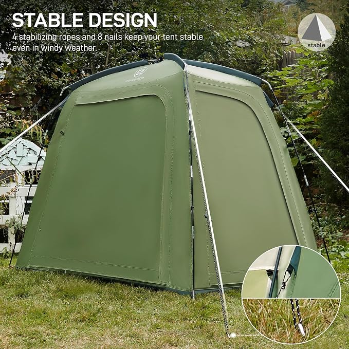 EVER ADVANCED Bike Storage Tent, Portable Bike Shed for 3 Bikes, Storage Sheds with PU4000 mm Water-Resistant for Bicycles, Motorcycles, Lawn Mower, Garden Tools, Lightweight Bike Tent, 6.6'x4'x5.4'