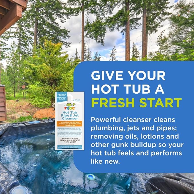 FROG Jump Start and Pipe & Jet Cleanser for Hot Tubs - Start-Up Chlorine Shock and Single Dose Deep Clean Purge Cleaner - Hot Tub Set Up & Treatment - 3 Pack