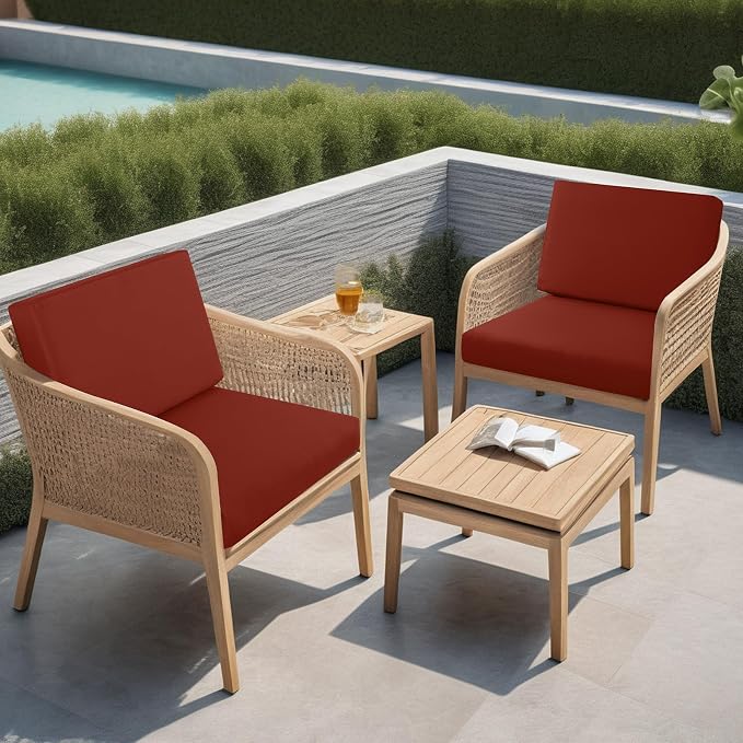 idee-home Outdoor Chair Cushions for Patio Furniture, Outdoor Seat Cushion | Waterproof Hampton Bay Deep Seat Replacement Couch Chair Cushions for Garden Backyard Deck 28.5 x 28.5