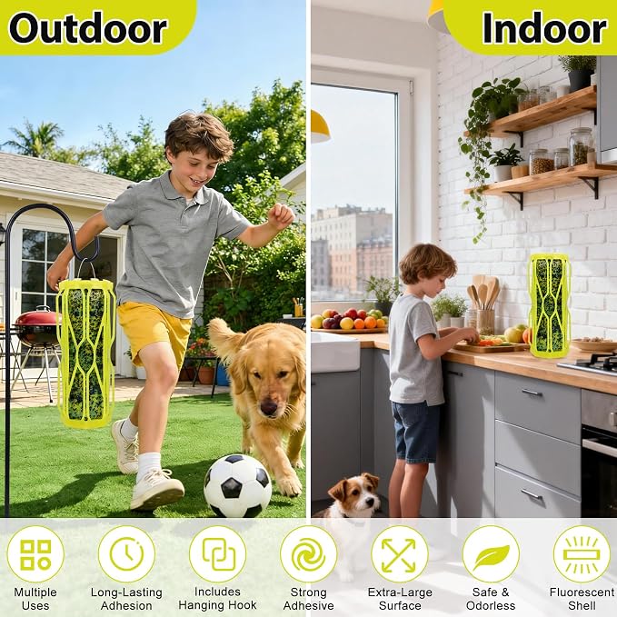 4 Pack Carpenter Bee Traps for Outside with Fluorescent, Wasp Trap Outdoor Hanging, Wasp Fly Catcher Hunter Killer Fly Traps for Hornet, Gnat, Mosquito, Flying Insect