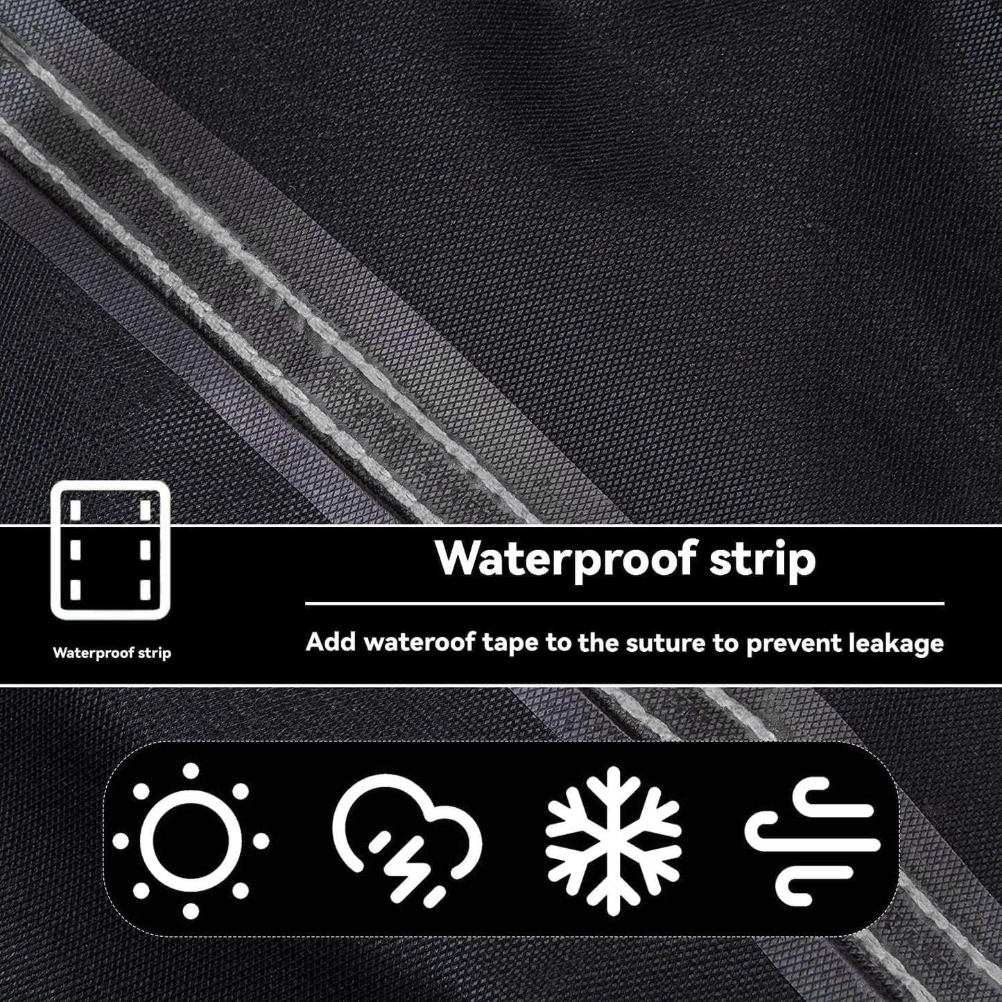 Outdoor Patio Square Table Cover 42 inch Black Heavy Duty Waterproof Cover for Square Slatted Tabletop