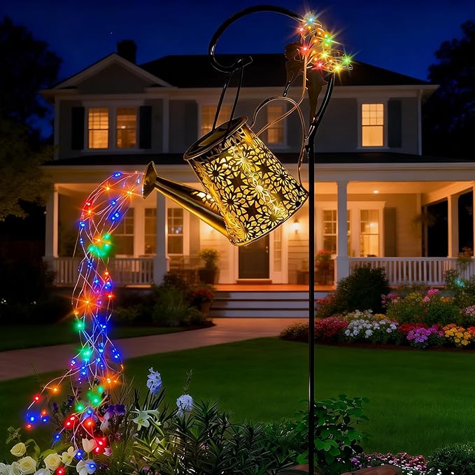 SRNPMIU Solar Watering Can Light, Solar Outdoor Decorative,Garden Decor Lights for Yard, IP65 Waterproof Hanging Lantern Landscape Lights, Garden Gifts for Mom, Grandma Women Birthday