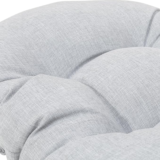 QILLOWAY Outdoor High Back Chair Cushion for Adirondack, All Weather Rocking Chair Cushions Thick Padded Replacement for Patio Furniture Set of 4,Gray,White