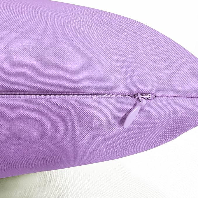 VAKADO Outdoor Waterproof Throw Pillow Covers 16X16 Set of 2 Decorative Purple Patio Furniture Cushion Cases Outside Decor for Couch Garden Bench Porch
