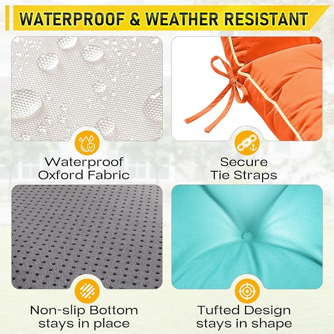 80x26 Inch Folding Chaise Lounge Cushion Quick Dry - Outdoor Sun Lounger Seat Pad with Shredded Foam for Patio Furniture, Deck Chairs, Poolside (Sunset Tangerine, 80 INCH × 26 INCH)
