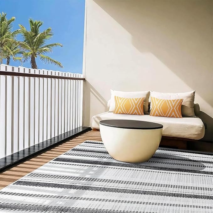 Adabana Outdoor Lumbar Waterproof Pillow Covers Set of 2 Boho Geometric Throw Pillows Cover for Patio Garden 12 x 20 Inch Yellow