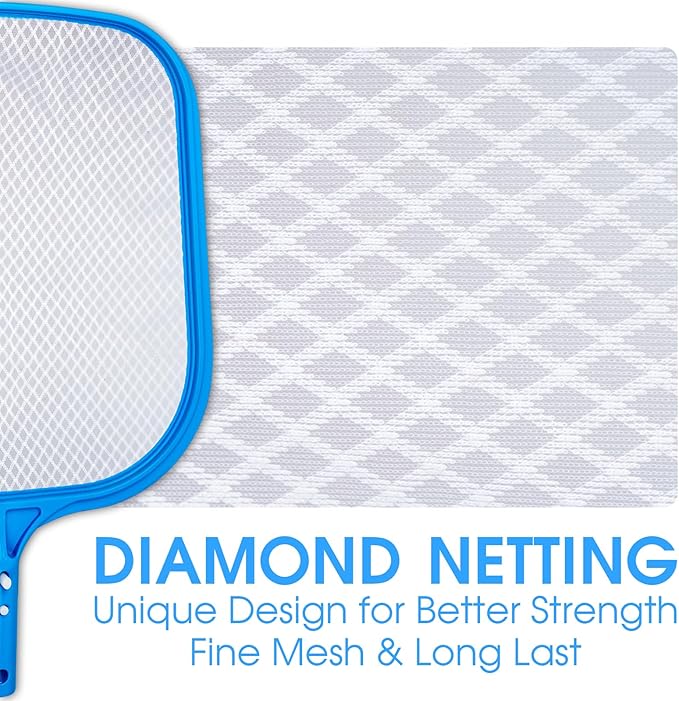 TidyMister New Diamond Netting Fine Mesh Pool Skimmer Net for Hot Tub Spa Handy Leaf Skimmer for Pools Fit with Standard Size 1-1/4'' Pole