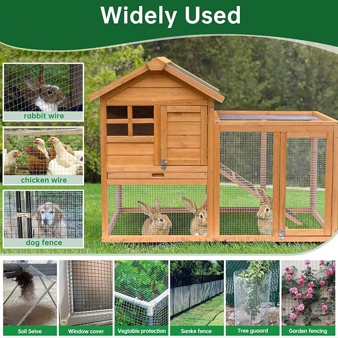 Amagabeli Hardware Cloth 1/2 inch 36inx50ft 19 Gauge Chicken Wire Fence Hot-Dipped Galvanized After Welding Wire Mesh Roll for Vegetable Garden Fencing Plant Supports Poultry Netting Cage Snake Gopher