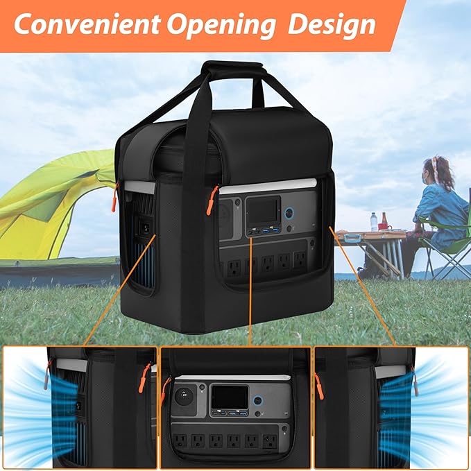 Carrying Case Compatible with Anker SOLIX C1000/C1000 Gen 2/C800/C800 Plus, Portable Power Station Bag with Shoulder Strap, Portable Generator Cover Compatible for Outside (Black, without wheels)