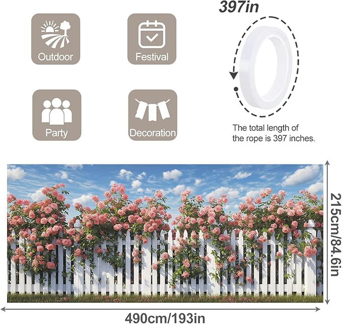 7 * 16FT Summer Garage Door Cover Decorations Sunset Palm Trees Garage Door Banner for Outdoor Indoor Summer Party Photography Backdrop (rose, 7 * 16 ft)