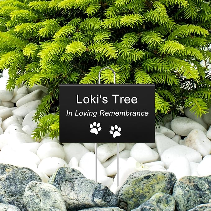 Landhoow 50 Pcs Large Garden Plant Markers Metal Plant Labels Sign 4'' x 6'' with 11'' Stake Weatherproof Waterproof Garden Sign for Outdoor Tree Seedlings Herbs Vegetable Greenhouse, Black