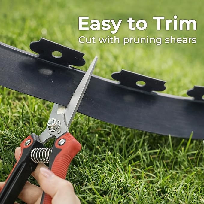 Gardzen 1.5" x 60' Landscape Edging Kit, Garden Edging Coil Comes with 60 Pcs Spikes, No Dig Lawn Border Design