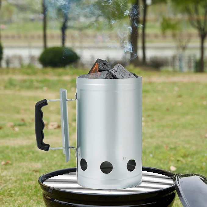 Amazon Basics Fire Starter Charcoal Starters for Charcoal Grill and Barbecues, Silver, 1-Pack