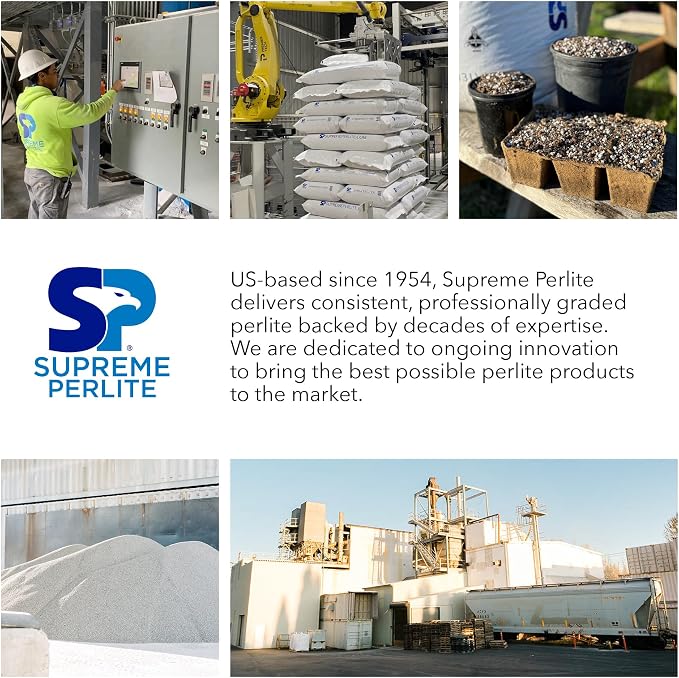 Supreme Perlite Coarse Horticultural Perlite for Potting Soil, Seed Starting, Propagation & Organic Gardening, 24 Quart Bag - Improves Drainage and Soil Aeration for Indoor or Outdoor Plant Use