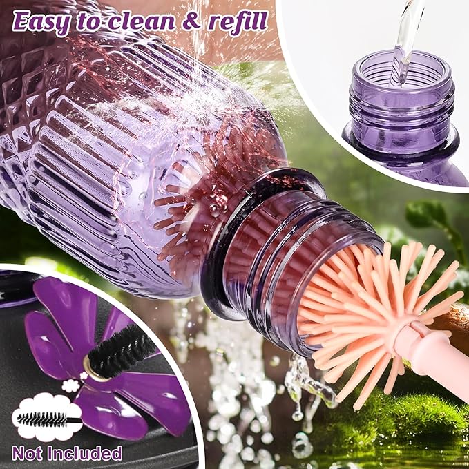 FEED GARDEN Glass Hummingbird Feeder 16 oz Hanging Outdoor Feeder with Bee-Proof Ports, Ant Moat, Leakproof, Easy to Clean & Refill, 360° Perch, Purple