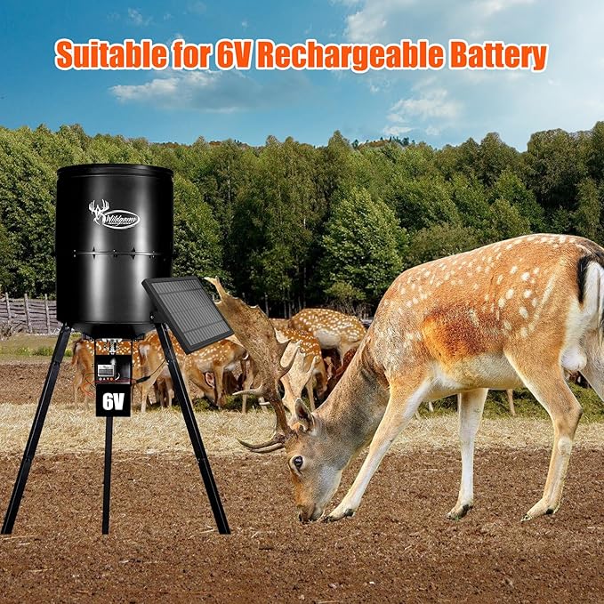 12V Solar Panel for Deer Feeder, 3.6W Solar Battery Charger with Adjustable Mount Bracket, Waterproof Trickle Charger with Alligator Clips, Power Supply for Game Feeder and Timer