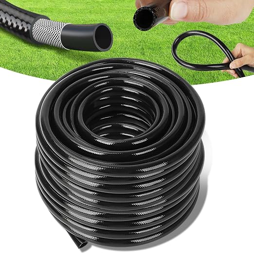 1/2 Inch Irrigation Tubing, 100FT Drip Irrigation Tubing for Garden, Flexible Poly Drip Irrigation Hose for Raised Beds, Greenhouse, Lawn, Yard Watering System