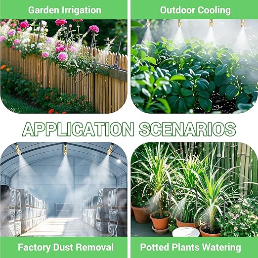 49.21FT Drip Irrigation System, 360° Adjustable Sprinkler Irrigation Kit, Plant Mister System for Garden Watering