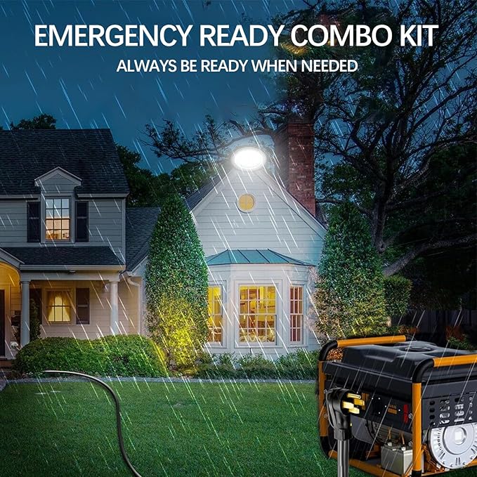 50 Amp Generator Extension Cord, 13FT STW 6/3 + 8/1 Power Cord N14-50P & SS2-50R & CS6364 Twist Lock Connectors