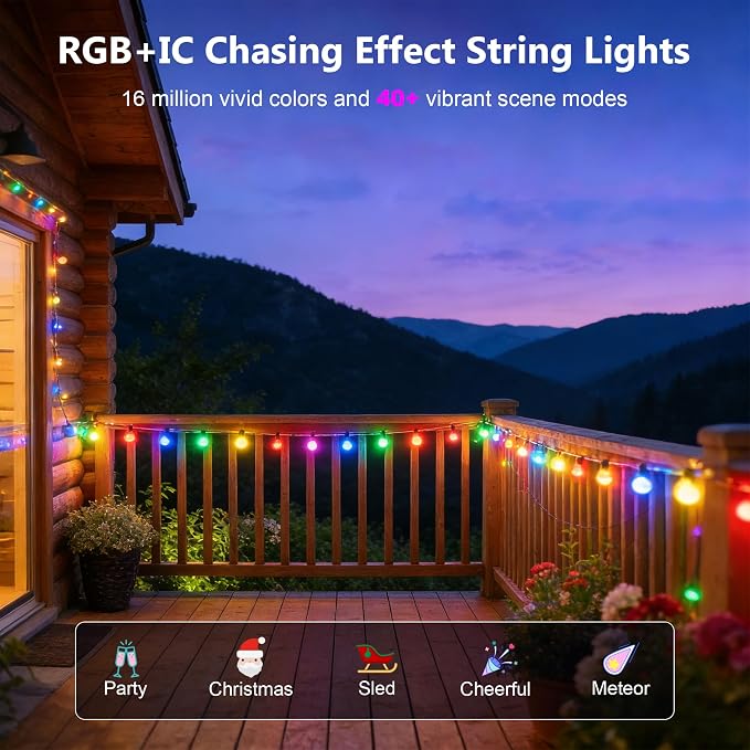 NUERPO Beizelte Outdoor String Lights