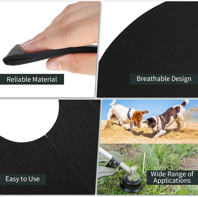 Macarrie 30 Pieces Weed Barrier Mats Non Woven Tree Mulch Ring Thickened Tree Protectors Mat Black Mulch Reusable Rings Landscaping Plant Cover Round Anti Grass Gardening Fabric Cover(32.2 Inch)