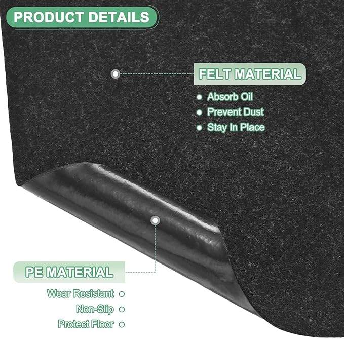 M METERXITY Outdoor Storage Shed Mat, 4x6.3 FT Waterproof Small Shed Flooring Mat for Patio Furniture Floor Protecting from Wear/Liquid/Dust/Oil, Non-Slip Carport Pad [Grey]