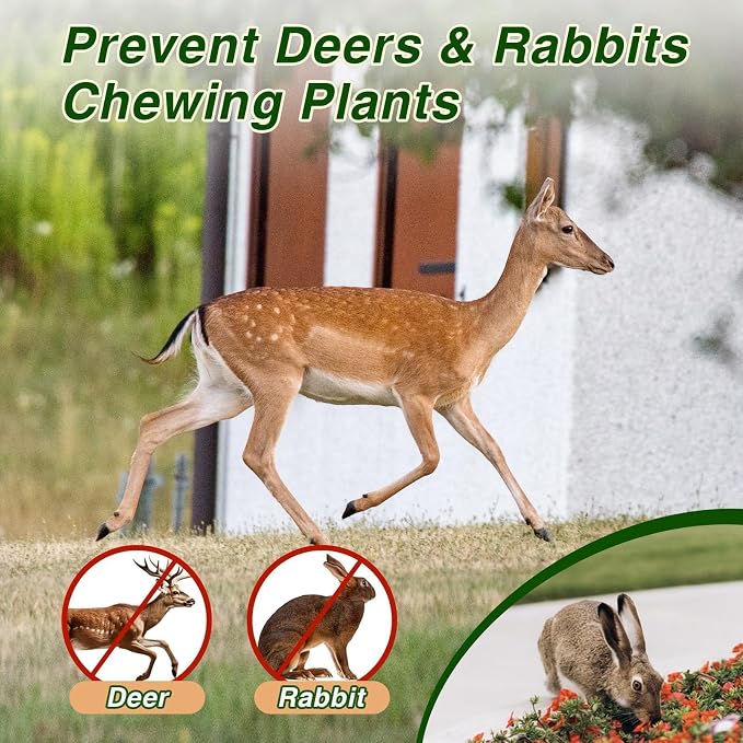 24 Pack Deer Repellent Rabbit Repellent Outdoor Deer Deterrent for Plants Flower Vegetable Tree Deer Rabbit Deterrent for Yard Garden Tree