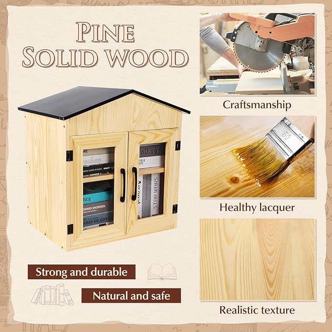 Outdoor Library Book Box, Multipurpose Little Library Box Outdoor, for Neighborhoods Community and Schools Sharing Books, Newspapers, Flyers, Food and Drug