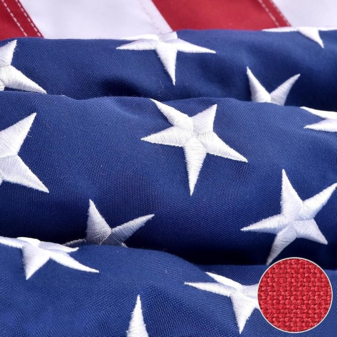 American Flag for Outside 3x5 FT, Deluxe Heavy Duty Spun Polyster, TearProof and Waterproof Super Tough Series, All Weather High Wind USA US Flag with Embroidered Stars, Sewn Stripes, Brass Grommets