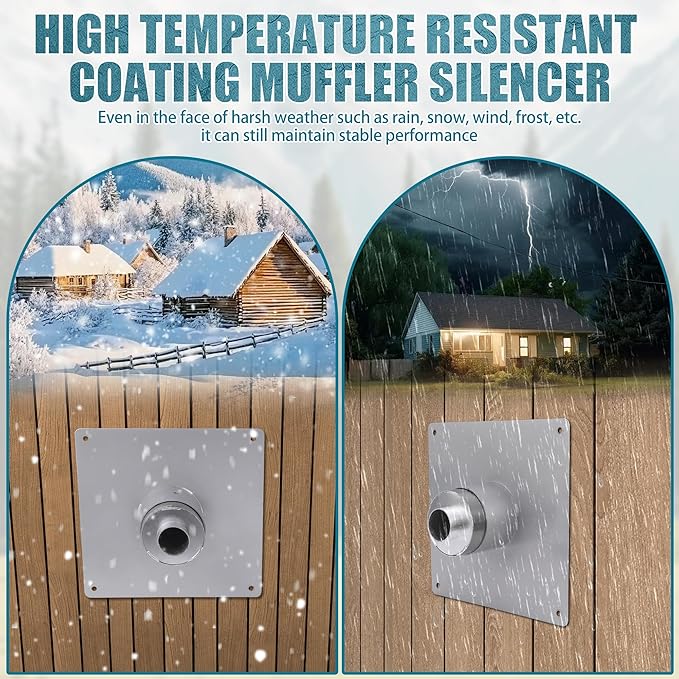 Generator Exhaust Extension Silencer Kit, Portable Generator Muffler Silencer Kit (Used in Shed Box) Exhaust Noise Reduce 80% (Silver, 25.51" Hose)
