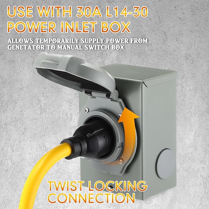 Tellegloww NEMA 6-50P to L14-30R 1 FT 30 Amp Welder Adapter Cord, 3 Prong 50amp Welding Outlet to 4 Prong 30amp Generator Locking Plug, Generator to Welder Adapter STW 10 AWG, ETL Listed