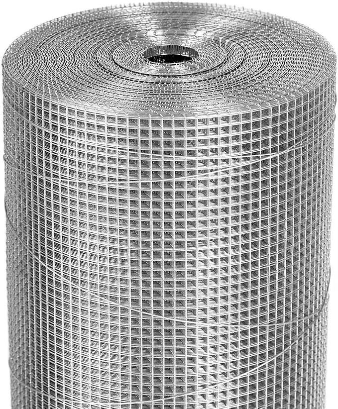Hardware Cloth 1/4 inch 48 x 50 Ft 23-Gauge - Hot-Dip Galvanized After Welding - Chicken Wire Fence Roll, Galvanized Wire Mesh Roll, Welded Wire Fencing, Cage Wire, Chicken Coop/Run Cover