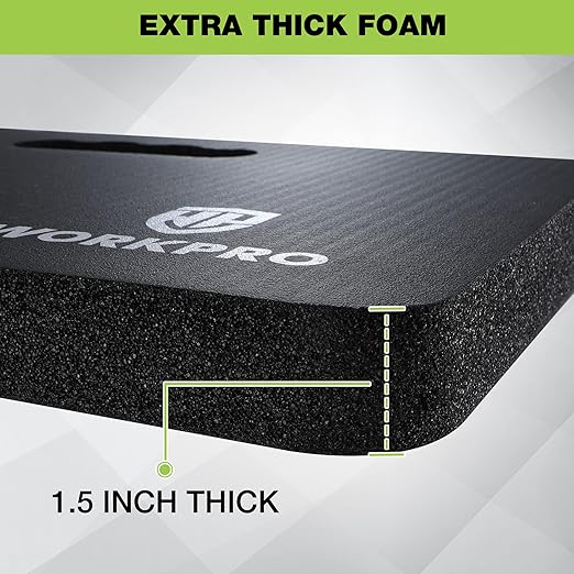 WORKPRO Extra Thick Kneeling Pad, 2-Pack, Soft NBR Foam Cushioning for Knee, Large Foam Kneeler Mat for Gardening, Bathing Baby, Exercise, Workout Supplies, 17.5 x 11 x 1.5 in, Black