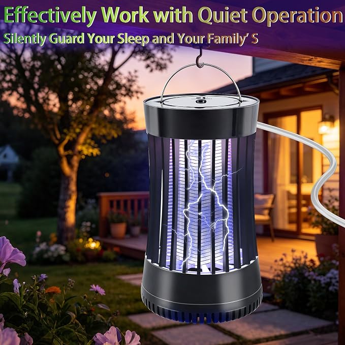 Lulu Home Bug Zapper Indoor, 2 Packs Mosquito Killer with Fan, 1500V Electric Fly Trap, USB Plug-in Insect Catcher for Home, Kitchen, Bedroom, Black & White