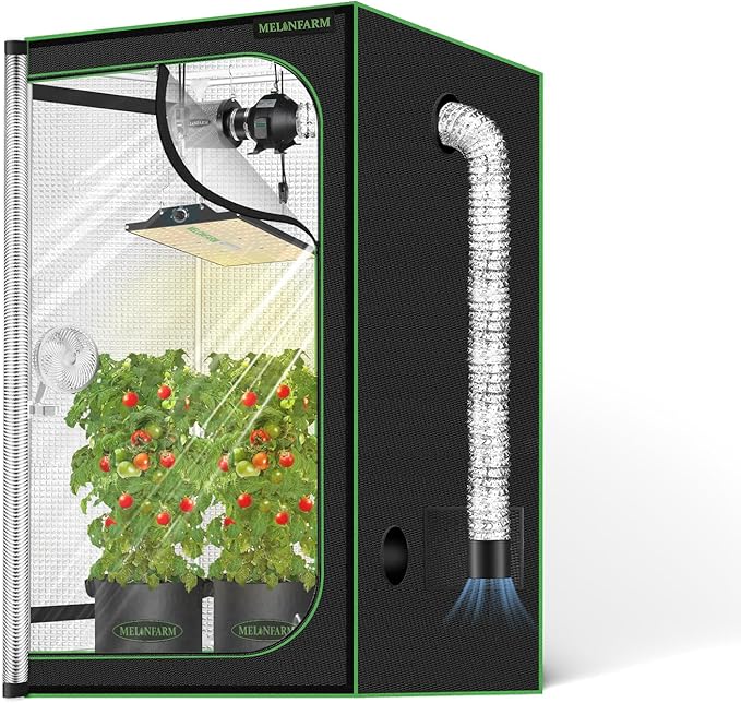 MELONFARM 34"x34"x72" Grow Tent, Double Transparent Viewing Door Indoor Grow Tent, Growing Tent with High Reflective Mylar & Floor Tray, Plant Tent for Indoor Hydroponics Growing