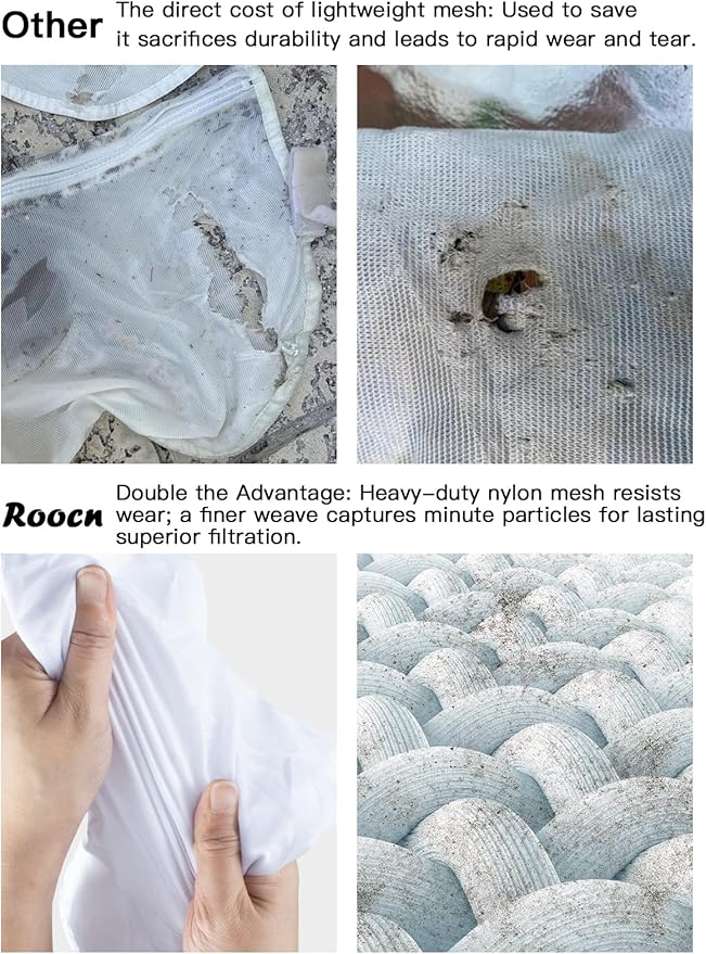 Upgrade Heavy-DutyFine-Filtering Mesh Filter Bags for Polaris 360 & 380 Pool Cleaners Universal Zippered Filter Bags All-Purpose Replacement Mesh Bags【2-Pack】