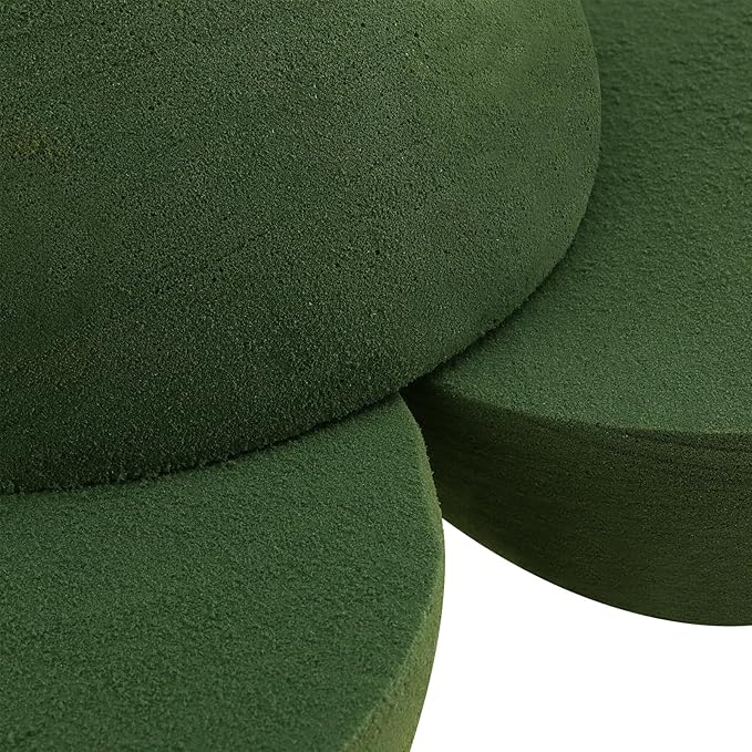 HAKZEON 8 PCS Floral Dry Foam Half Ball, Green Foam Half Ball, Round Foam Block Green Floral Foam Round Ball for Artificial Plant Arrangement, 5.5 x 2.75 Inch