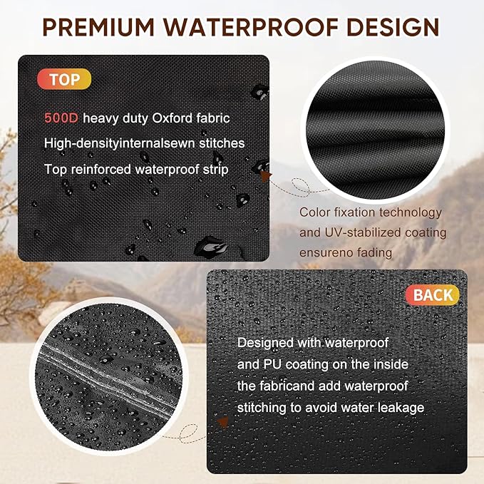 Outdoor Patio Cushion Storage Bag - Waterproof Large Patio furniture Cushion Organizer Storage Bag with Handle and Zipper, 55" L x 24" W x 24" H Big Foldable Duffle Cover