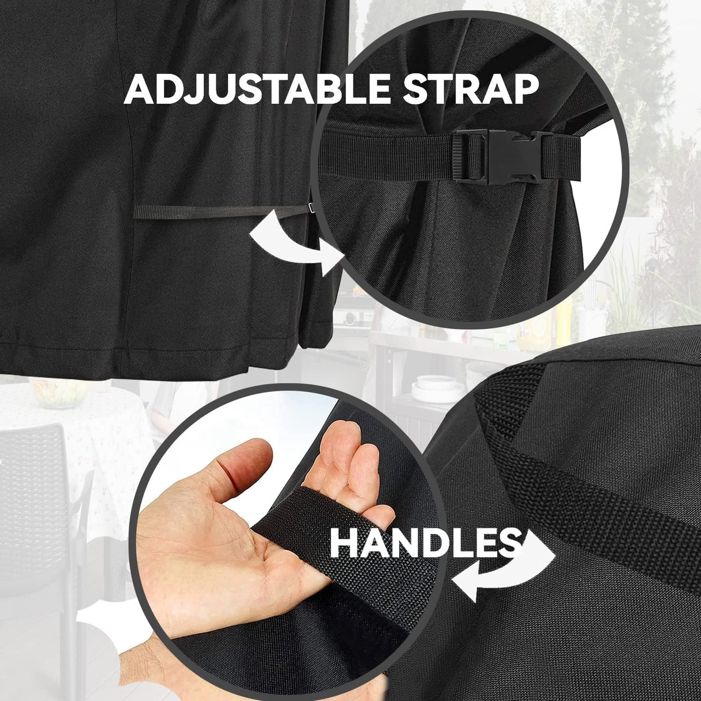 Outdoor Prep Table Cover- Heavy Duty Waterproof Cover for Outdoor Stainless Steel Table,Compatible with 46 inch Outdoor Utility Cart and Storage Cabinet Black